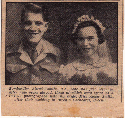 Wedding picture in newspaper