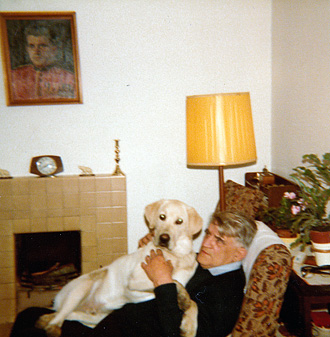 Alf with dog on lap